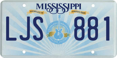 MS license plate LJS881