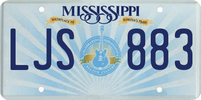 MS license plate LJS883