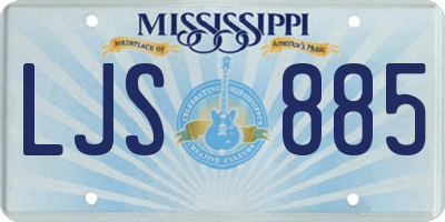MS license plate LJS885