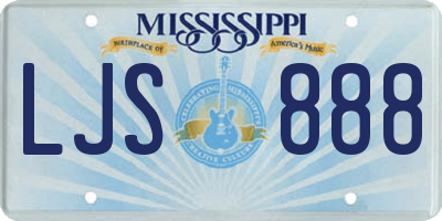 MS license plate LJS888