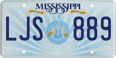 MS license plate LJS889