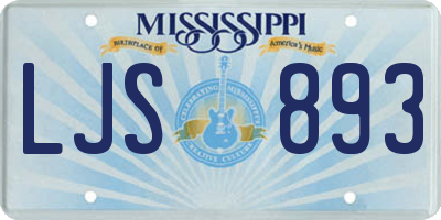 MS license plate LJS893