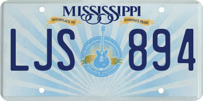 MS license plate LJS894
