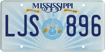 MS license plate LJS896