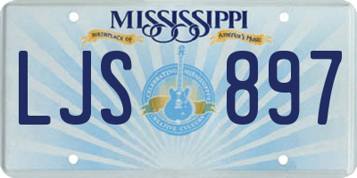 MS license plate LJS897