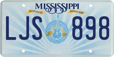 MS license plate LJS898
