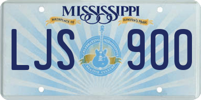 MS license plate LJS900