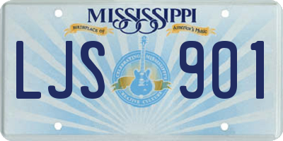 MS license plate LJS901