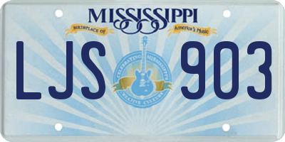 MS license plate LJS903