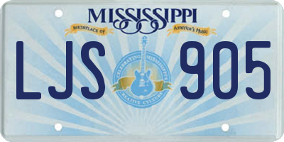 MS license plate LJS905