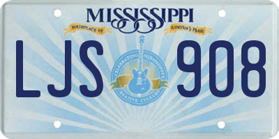 MS license plate LJS908