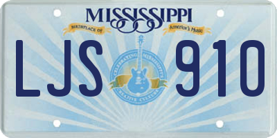 MS license plate LJS910