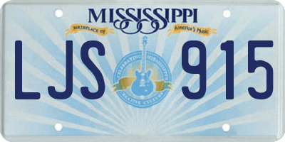 MS license plate LJS915