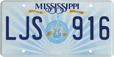 MS license plate LJS916