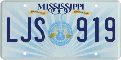 MS license plate LJS919
