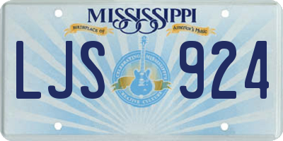 MS license plate LJS924