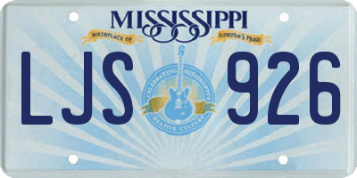 MS license plate LJS926