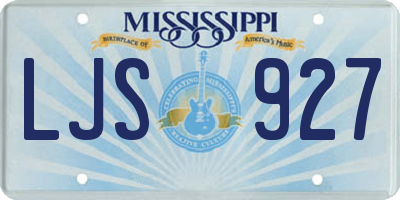 MS license plate LJS927