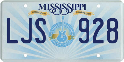 MS license plate LJS928