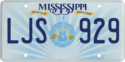 MS license plate LJS929