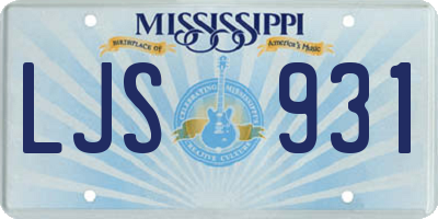 MS license plate LJS931