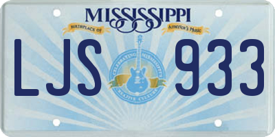 MS license plate LJS933