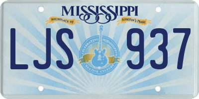 MS license plate LJS937