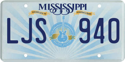 MS license plate LJS940