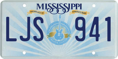 MS license plate LJS941