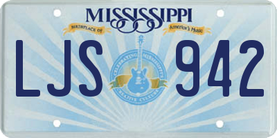MS license plate LJS942