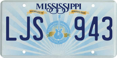 MS license plate LJS943