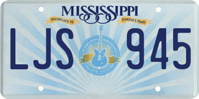 MS license plate LJS945