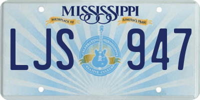 MS license plate LJS947