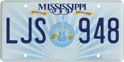 MS license plate LJS948
