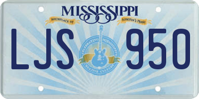 MS license plate LJS950
