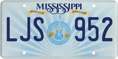 MS license plate LJS952