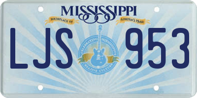 MS license plate LJS953