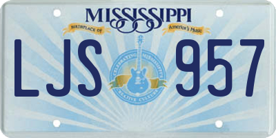MS license plate LJS957