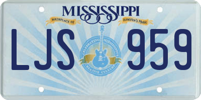 MS license plate LJS959