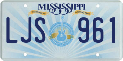 MS license plate LJS961