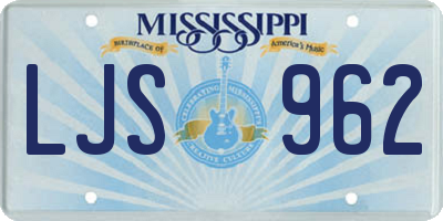 MS license plate LJS962