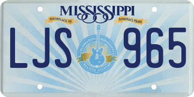 MS license plate LJS965