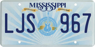 MS license plate LJS967
