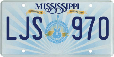 MS license plate LJS970