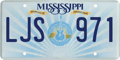 MS license plate LJS971