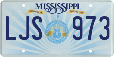 MS license plate LJS973