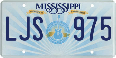 MS license plate LJS975