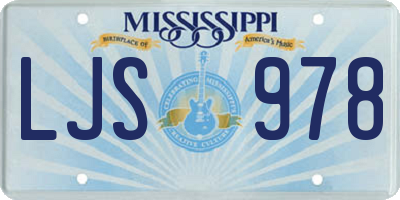 MS license plate LJS978