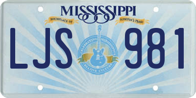 MS license plate LJS981
