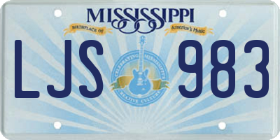 MS license plate LJS983
